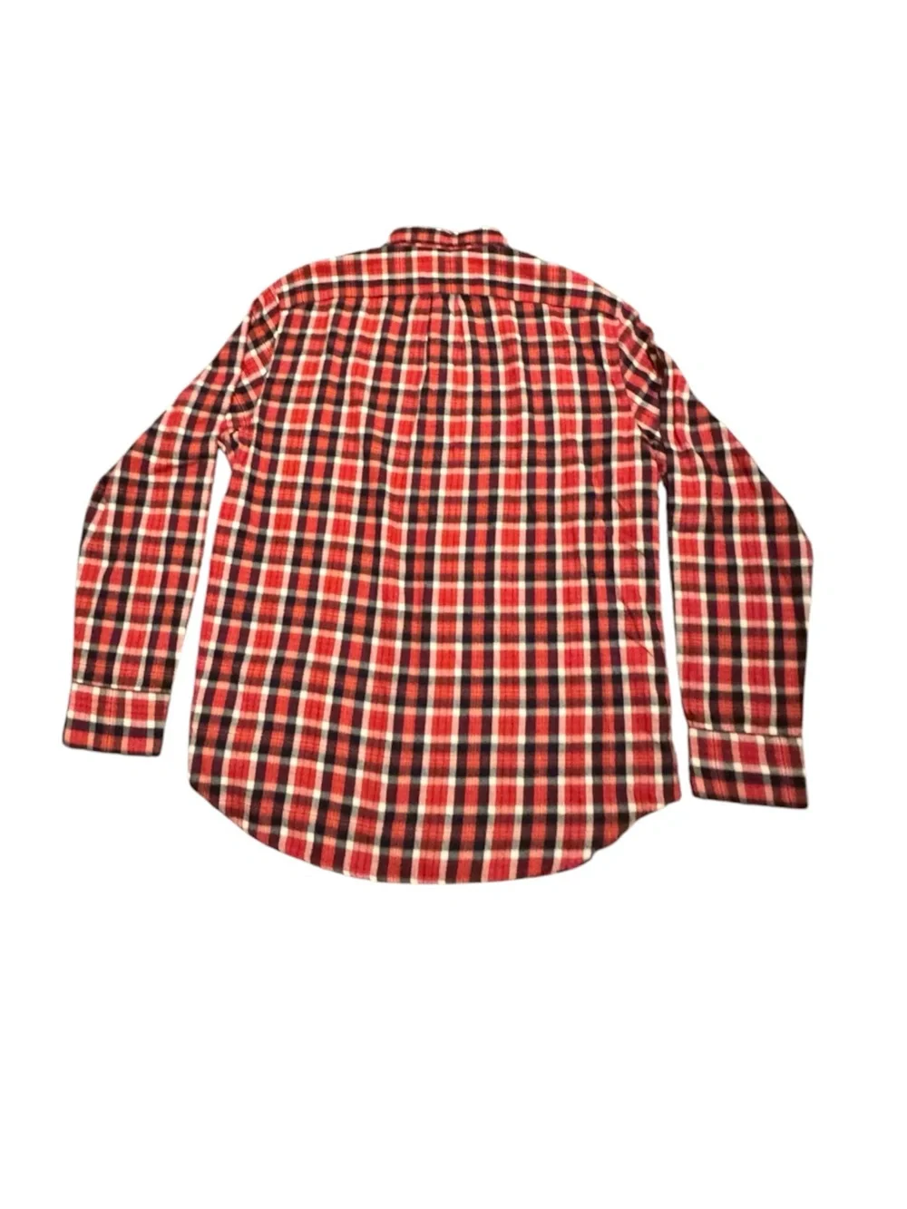 NWT J.Crew Re-Imagined Mens Brushed Twill Plaid Button Down Shirt Large Red Navy